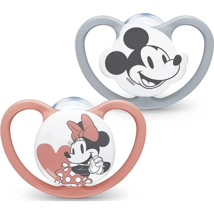 NUK Space Baby Schnuller 2er-Pack Silikon Größe 1 (0-6 Monate)