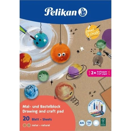 Pelikan Zeichen- und Bastelblock C4/20 Natur, DIN A4, 20 Blatt