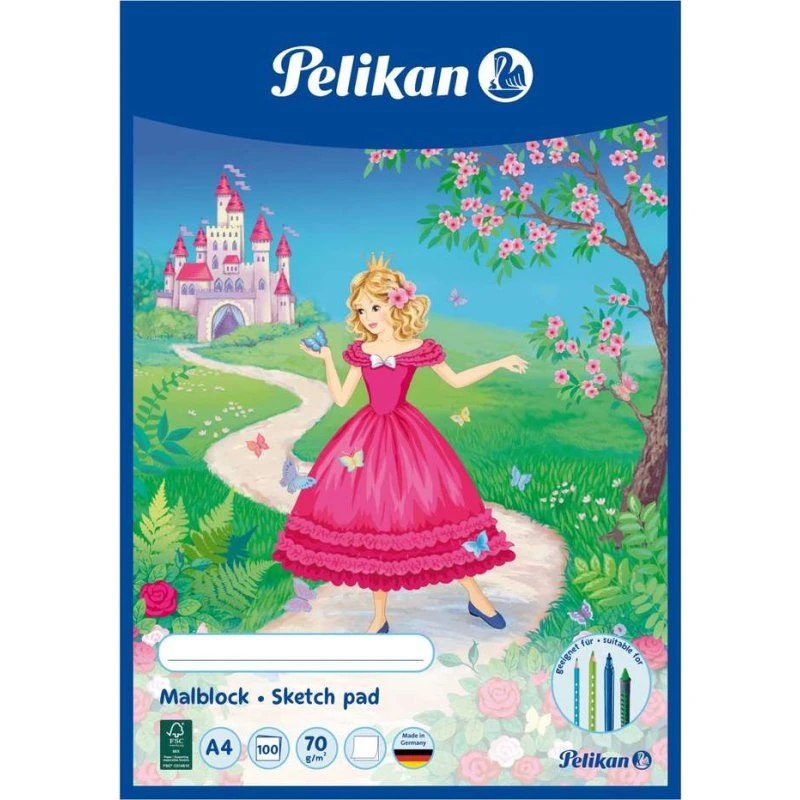 Pelikan Malblock DIN A4, 100 Blatt, 70 g/m², sortiert