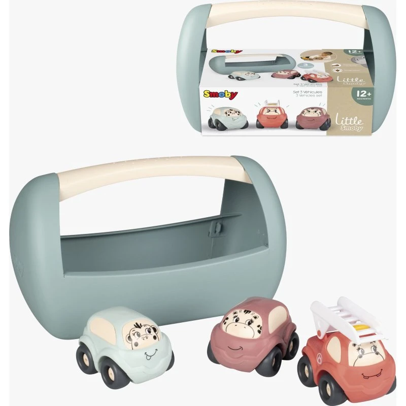 Smoby Mini-Flitzer 3er-Set mit Transportbox
