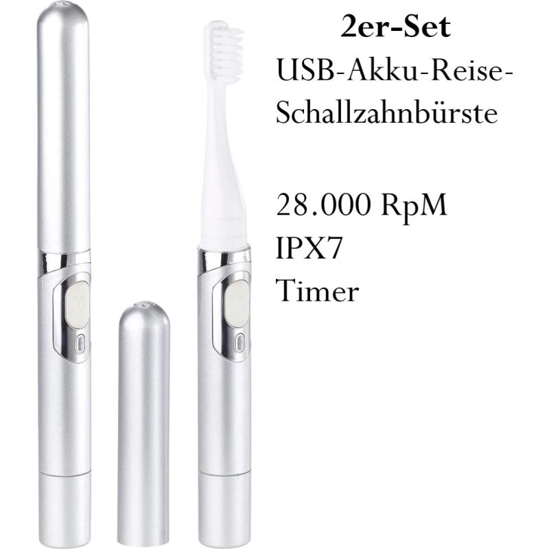 Newgen Medicals Elektrische Schallzahnbürste USB-Akku, IPX7, 28.000 RPM