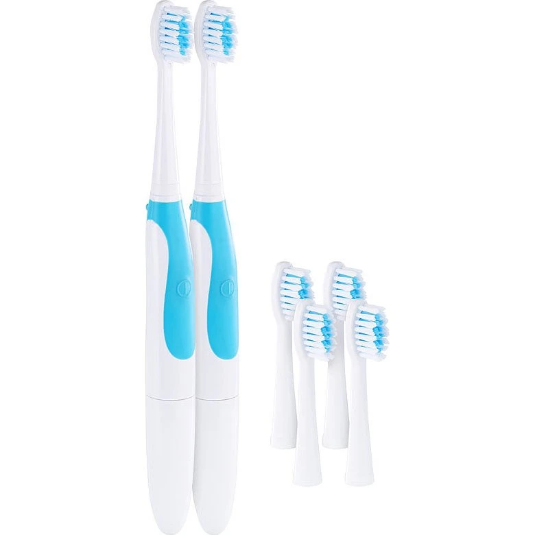 PEARL Elektrische Schallzahnbürste mit 3 Aufsteckbürsten