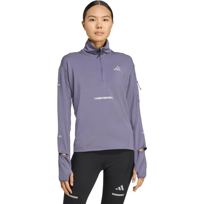 adidas Adi365 Warm Halbzip Shirt Damen - Lila Laufjacke
