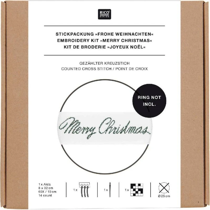 Rico Design Stickpackung Band Frohe Weihnachten