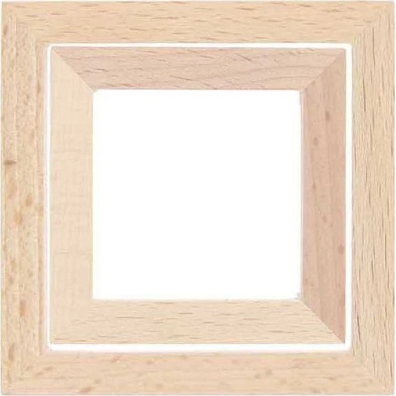 Rico Design Dekorahmen quadratisch 7x7cm aus Vollholz