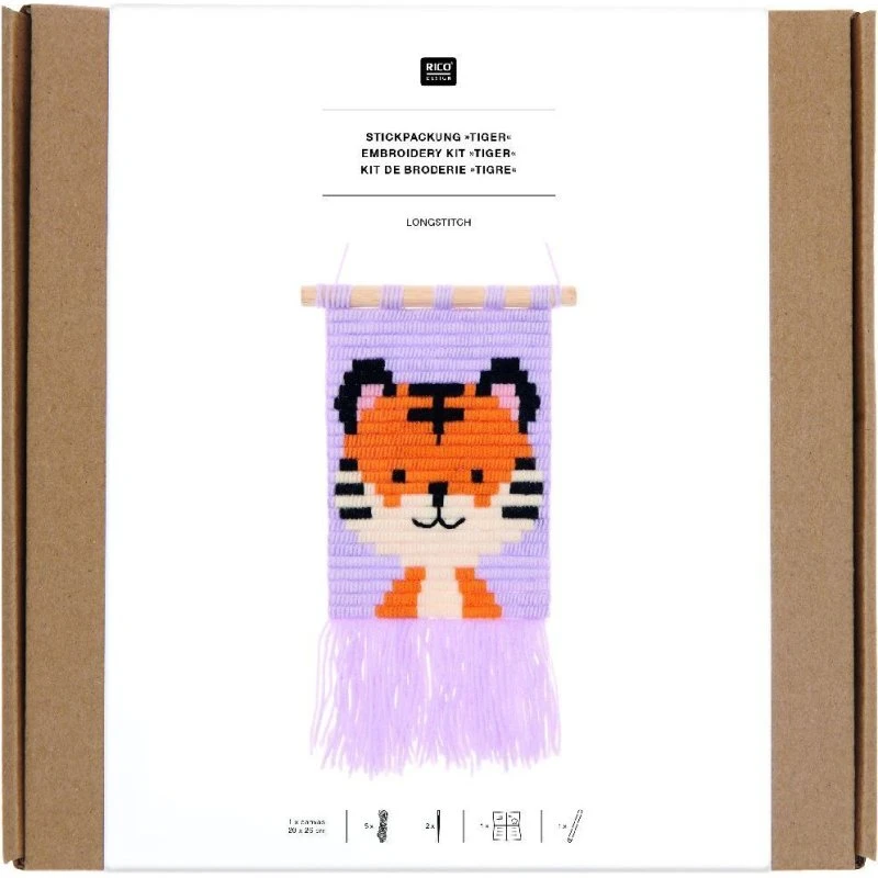 Rico Design Longstitch Stickpackung Tiger