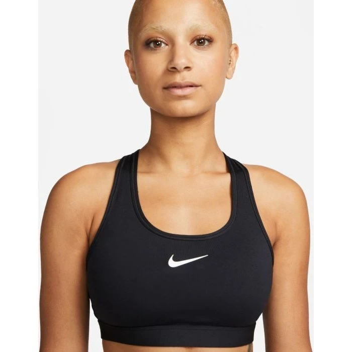Nike Swoosh Sport-BH Damen Medium Support - Schwarz