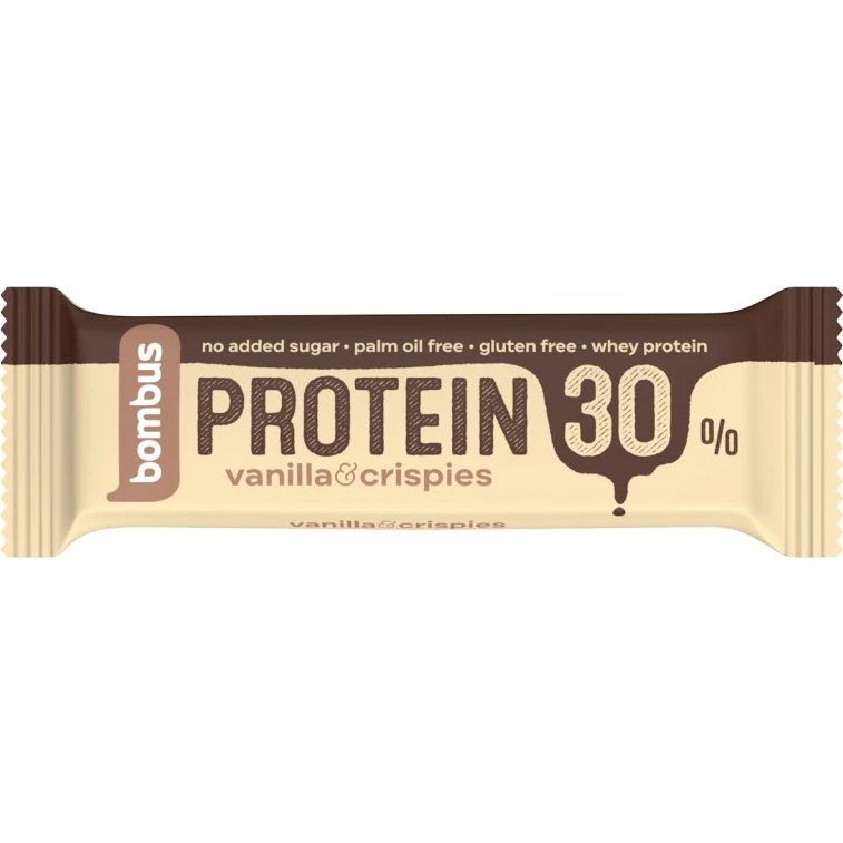 Bombus Proteinriegel 30 % Vanille-Crispy 50 g glutenfrei
