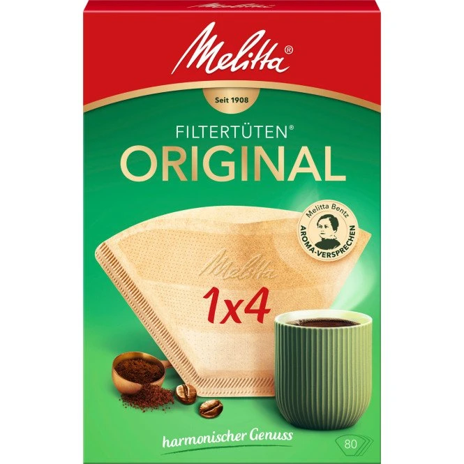 Melitta Aroma Filtertüten 1x4, naturbraun, 80 Stück