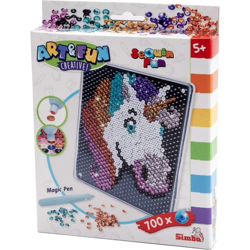 Simba Art & Fun Sequin Einhorn Bastelset mit Magic Pen