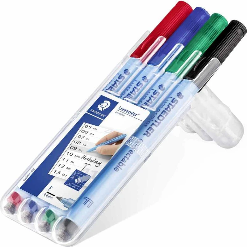 STAEDTLER Lumocolor correctable Folienstift 305F, 4er Pack