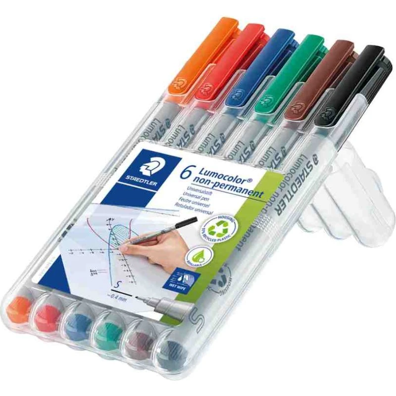 STAEDTLER Lumocolor NonPermanent Marker 311S, 6er Set, 0,4 mm