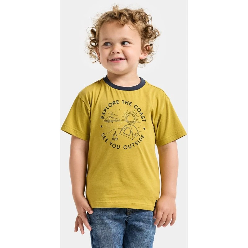 Didriksons Mynta Kids' Logo T-Shirt - Gelb