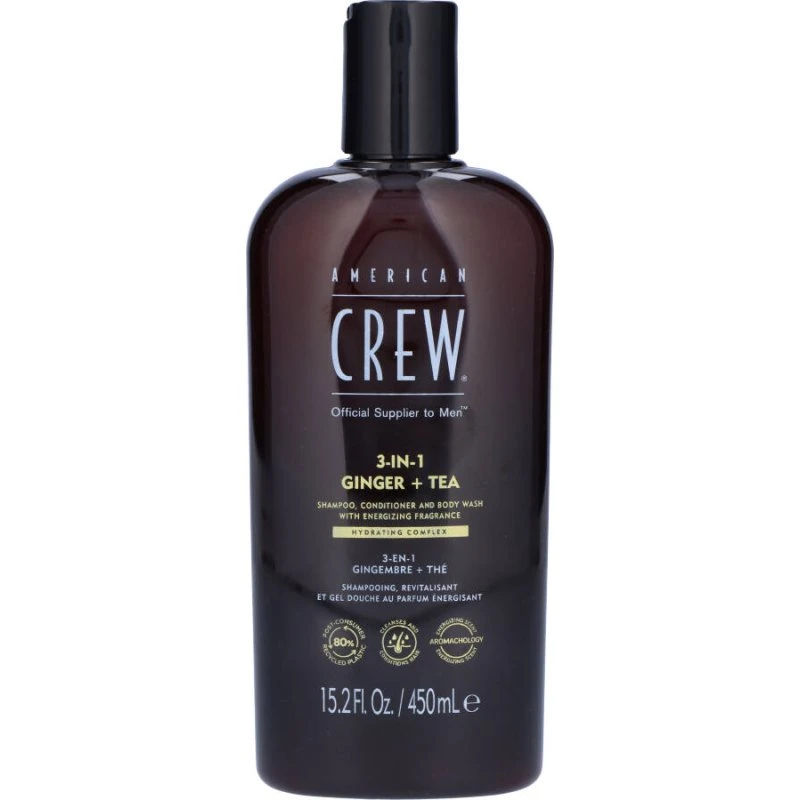 American Crew 3-in-1 Ginger & Tea Shampoo, Conditioner & Body Wash 450 ml