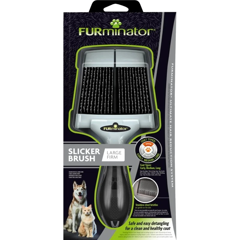 FURminator Pudelbürste für Hunde und Katzen, Größe L
