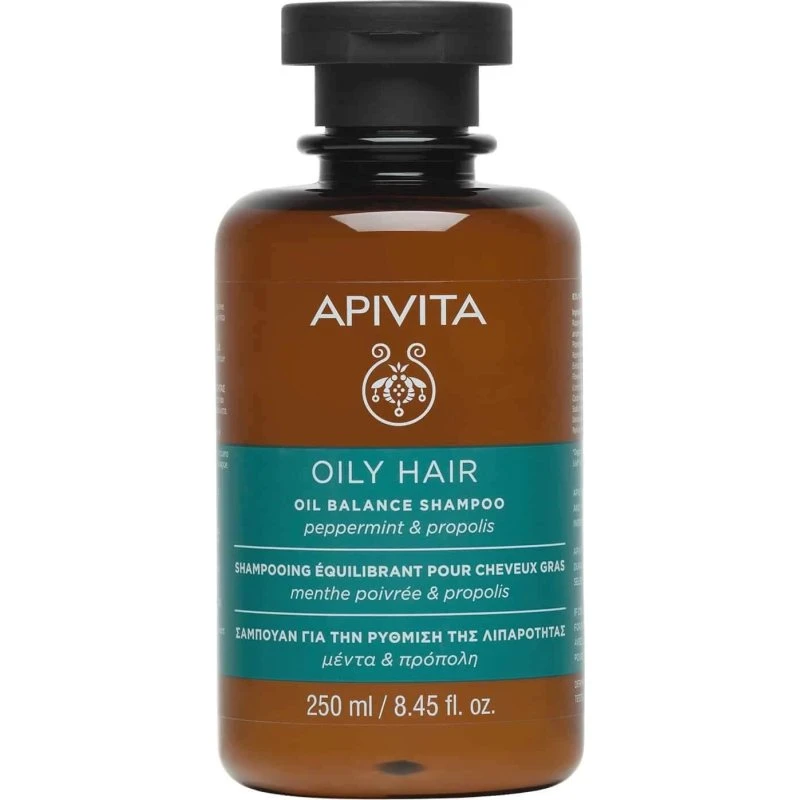 APIVITA Shampoo zur Regulierung der Fettigkeit mit Pfefferminze & Propolis 250ml