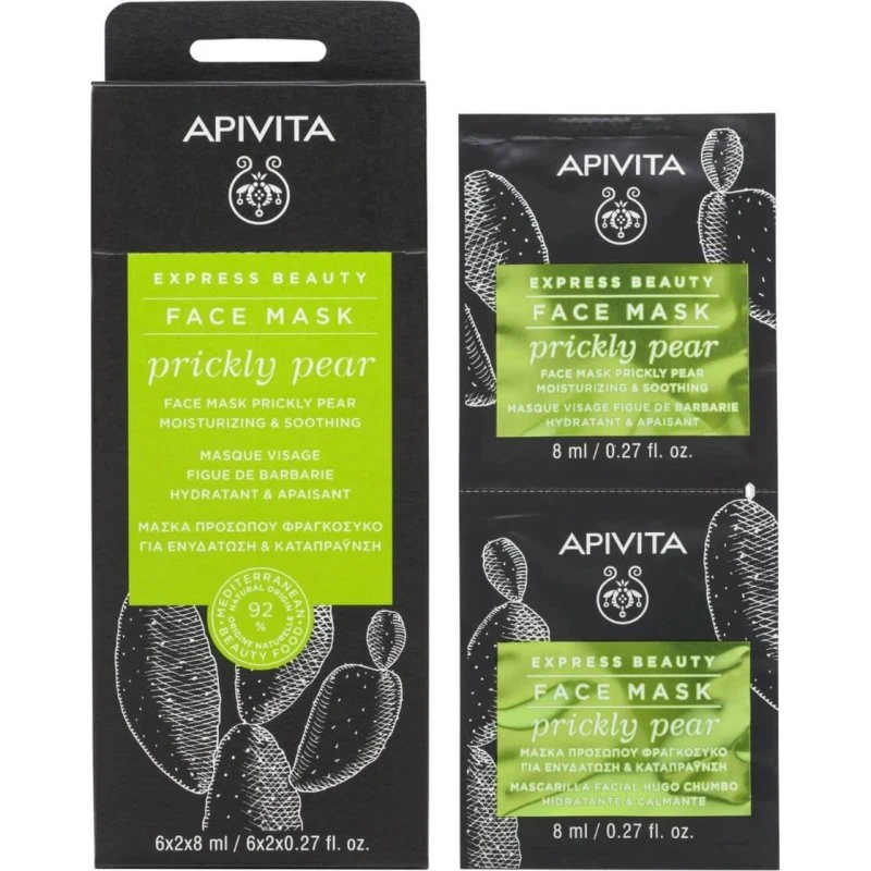 Apivita Express Beauty Gesichtsmaske mit Kaktusfeige, 2x8ml