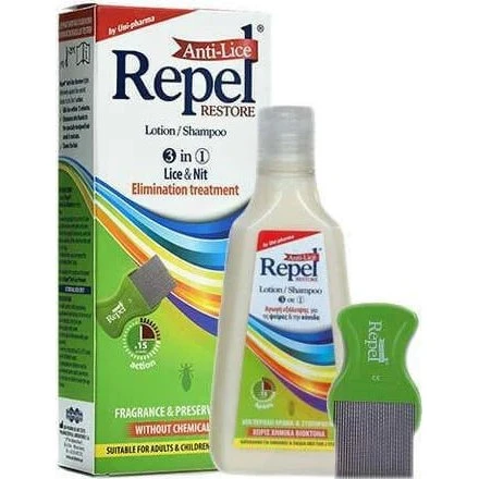 UNI-PHARMA Repel Repel Anti-Läuse 3-in-1 Shampoo & Lotion 200ml