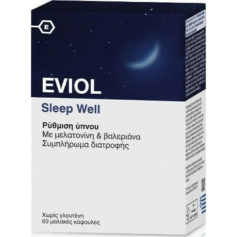 Eviol Sleep Well Melatonin & Baldrian Schlaf-Ergänzung, 60 Softgels
