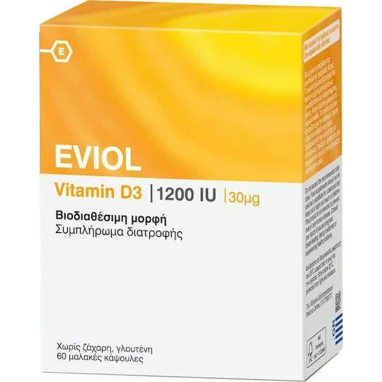 Eviol Vitamin D3 Kapseln – 1200 IU für Knochen & Immunsystem, 60 Stk.