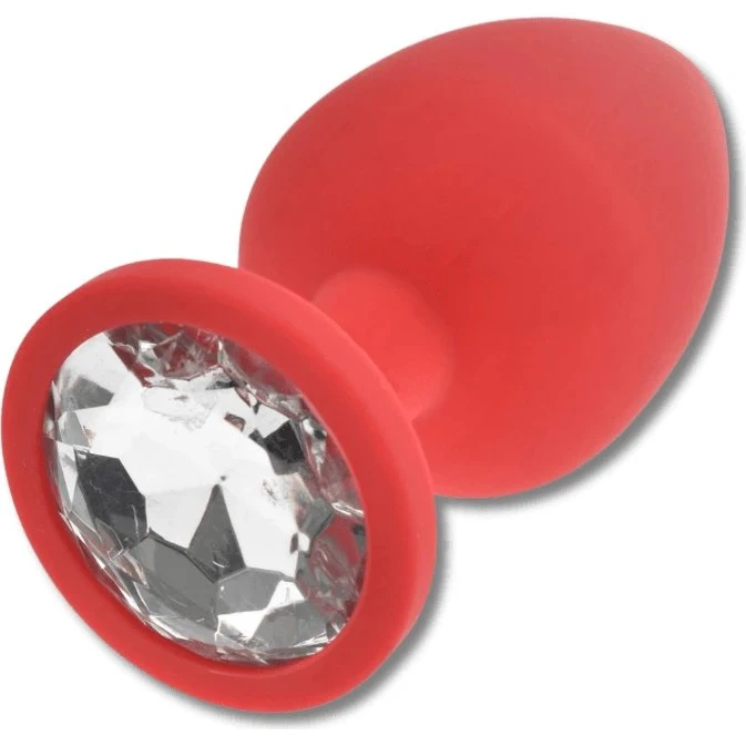 Sexopolis Anal Collection Großer Schmuck-Buttplug - Rot/Transparent