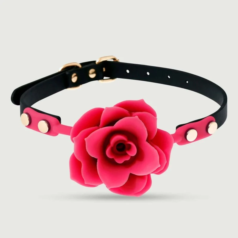 Sexopolis Rosenförmiger Ballknebel mit verstellbarem Riemen - Fuchsia
