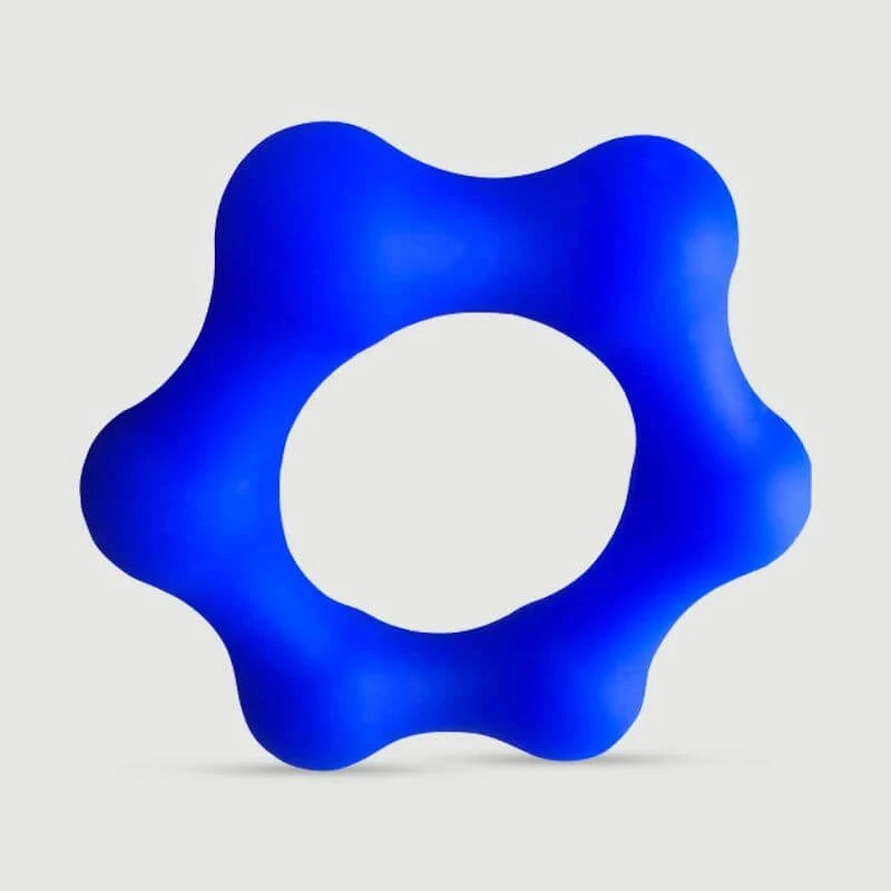 Shuriken Liquid Silicone Flexible Cock Ring 45 cm - Blau