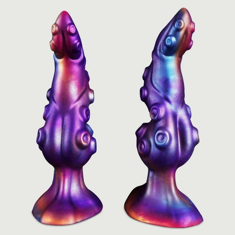 Oktopus Gebogener Silikon Dildo 22 x 6,5 cm - Lila