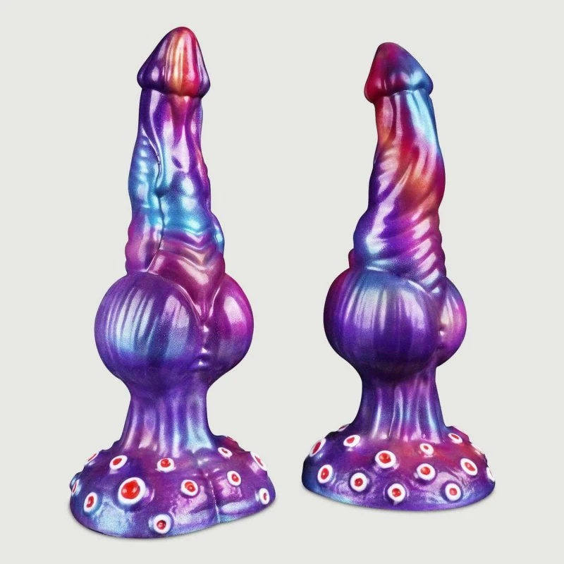 Curved Monster Silikon-Dildo mit Saugnapf & Kugeln, 24 x 4,7 cm