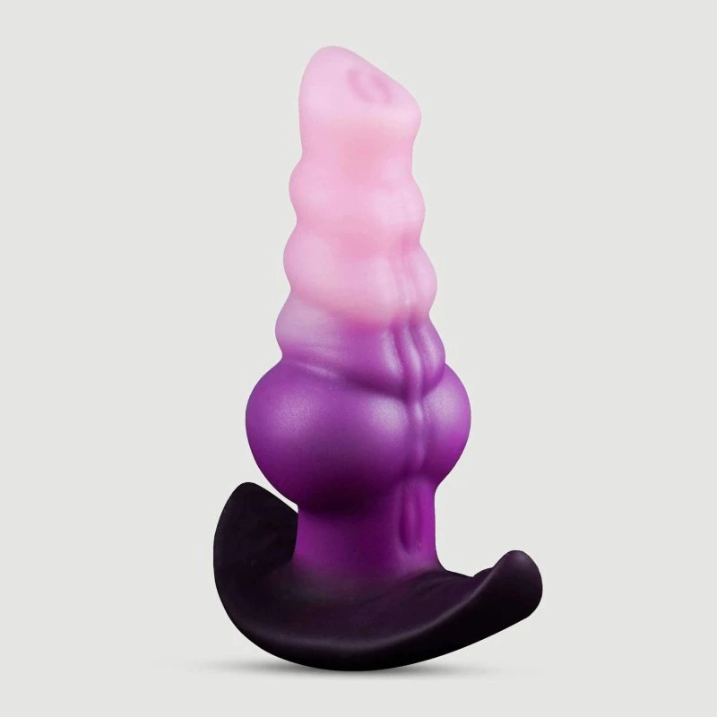 Mittelgroßer Silikon Butt Plug (Hunde-Dildo) Pink, 18,5 x 3,6 cm