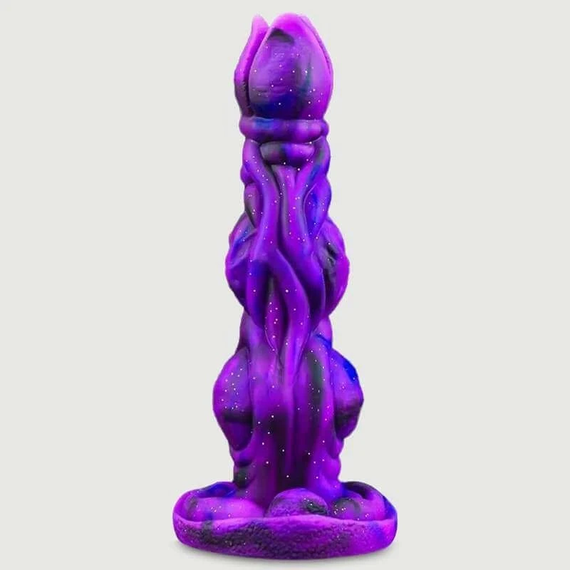 Monster Silikon Dildo mit offener Spitze & Saugnapf, Lila, 23 x 5,4 cm