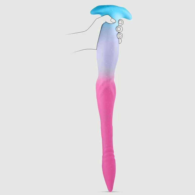 Silikon-Dildo für Tiefentraining 63 x 4,6 cm - Multicolour