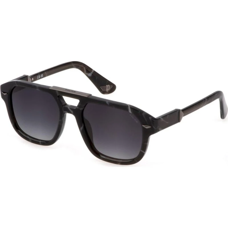 Police Monument 1 SPLL19 Sonnenbrille Schwarz Marmoriert 55mm