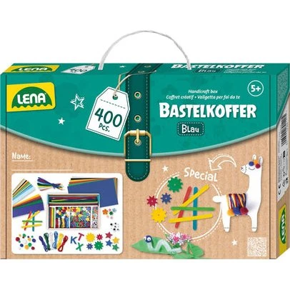 LENA® Bastelbox Blau – 400 Teile für kreative Kinder ab 5 Jahren