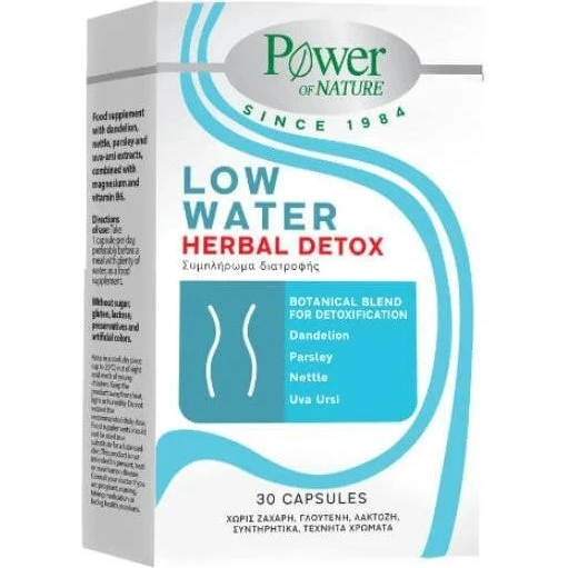 POWER OF NATURE Low Water Herbal Detox Supplement, 30 Kapseln