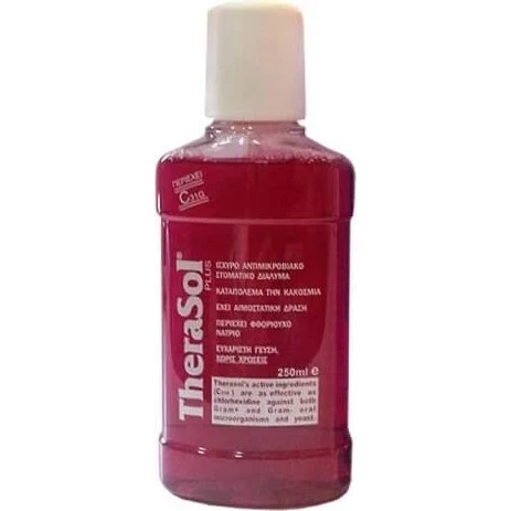 Therasol Solution Plus Rot Antimikrobielle Mundspülung Kirsche 250ml