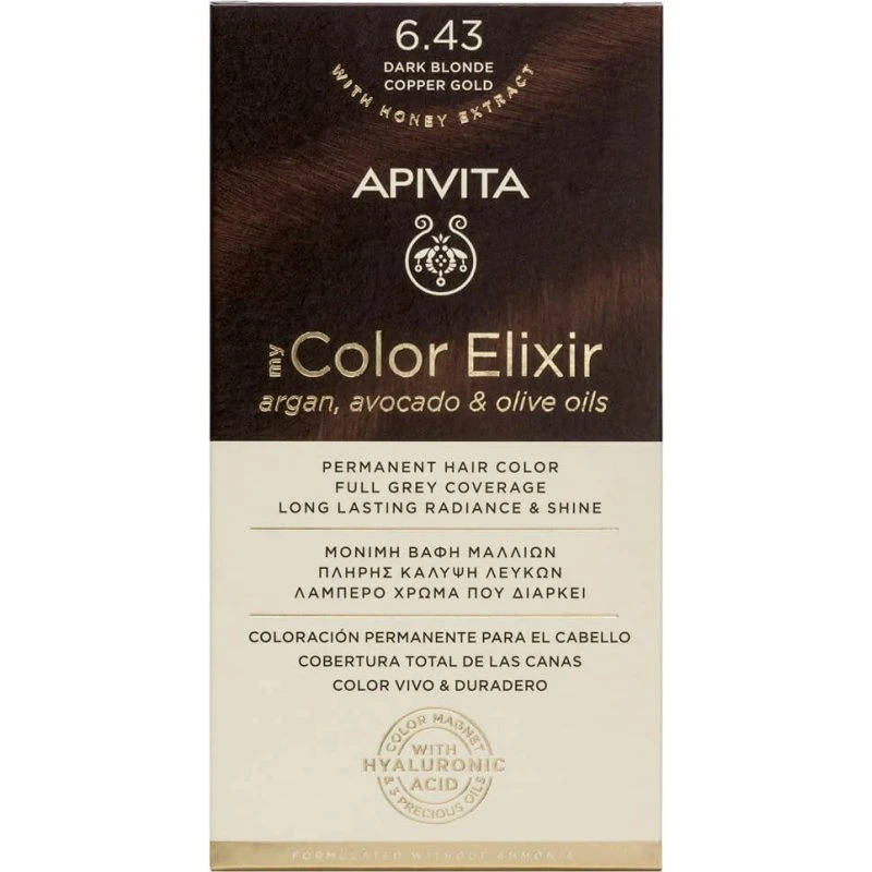 Apivita My Color Elixir Dauerhafte Haarfarbe N6,43 Dunkelblond Kupfer Honig