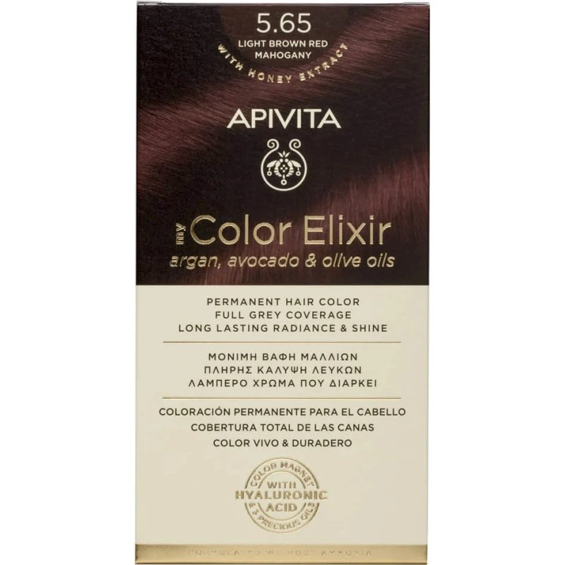 Apivita My Color Elixir Dauerhafte Haarfarbe N5,65 Kastanie Hellrot Mahagoni
