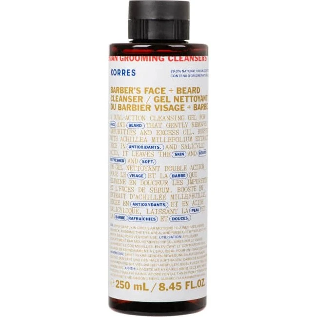KORRES Men Double Action Reinigungsgel für Gesicht & Bart 250 ml
