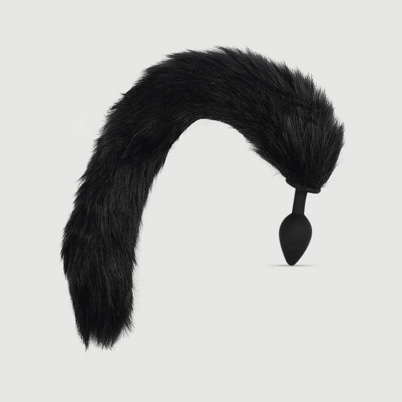 Sexopolis Long Tail Silikon Butt Plug - Schwarz