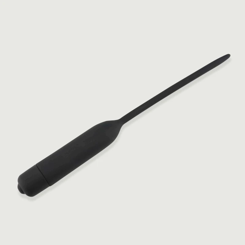 Sexopolis BDSM Silikon Urethral Sound 10-Speed (200x5,5 mm) - Schwarz