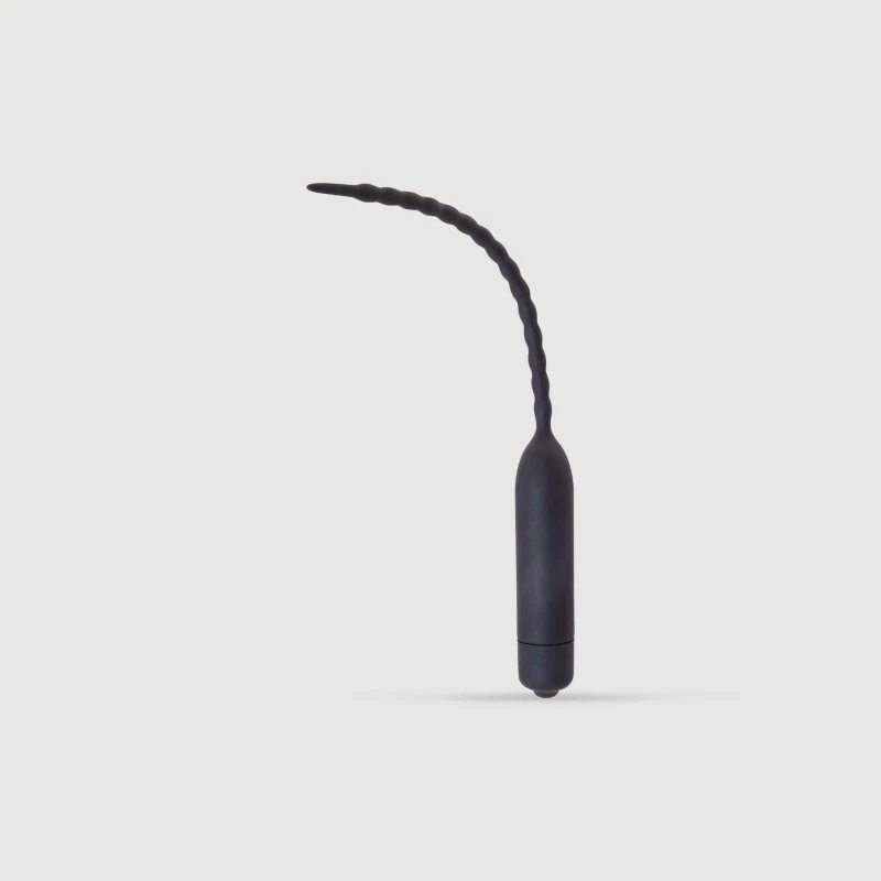 Sexopolis Spirale Silikon Urethral Sound, 155 x 6,5 mm, Schwarz