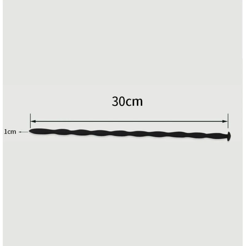 Sexopolis BDSM Silikon-Urethral-Sound, 300 x 10 mm, Schwarz