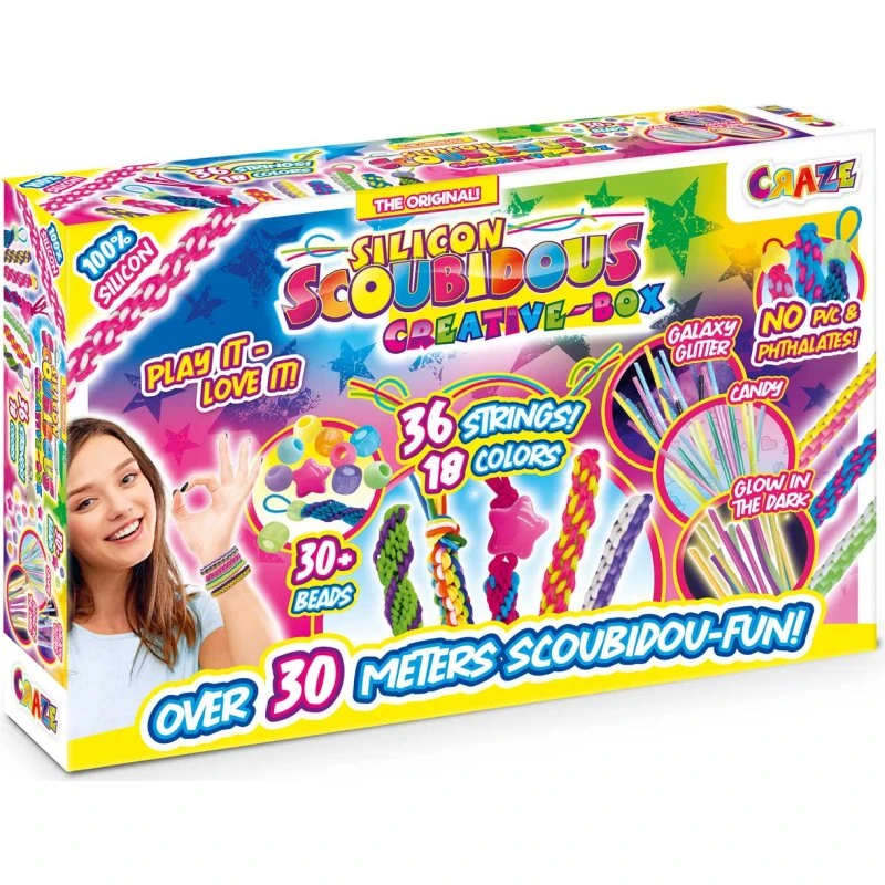 SCOUBIDOU Kreativbox mit 36 Bändern & Zubehör