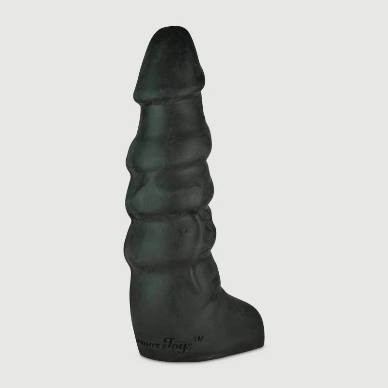 The Ladder Realistic Platinum Silikon Dildo mit Rippen, 34 cm, Schwarz