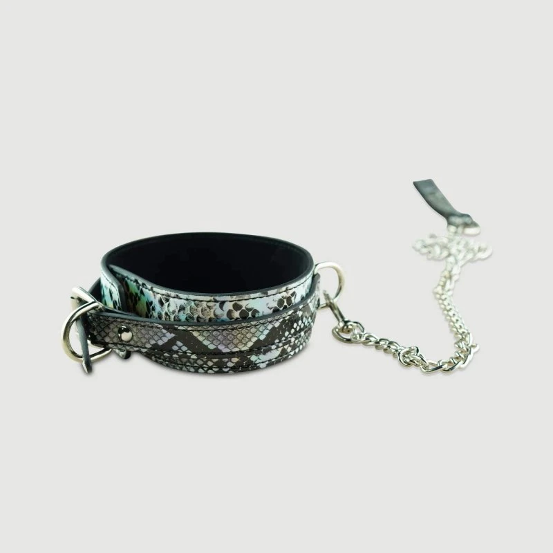 Sexopolis Schlangenhaut-Halsband mit Leine