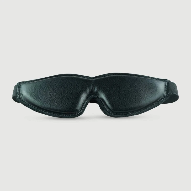 Leder Augenbinde Maske mit Kissen - Schwarz
