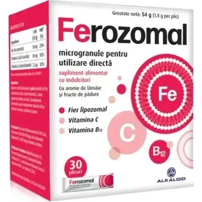 Alkaloid Ferozomal Eisen-Nahrungsergänzung, 30 Beutel