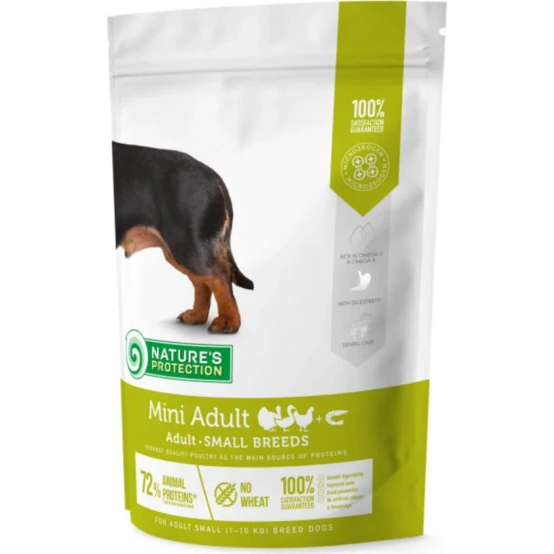 NATURES PROTECTION Mini Adult Hundefutter Huhn & Krill, 2kg
