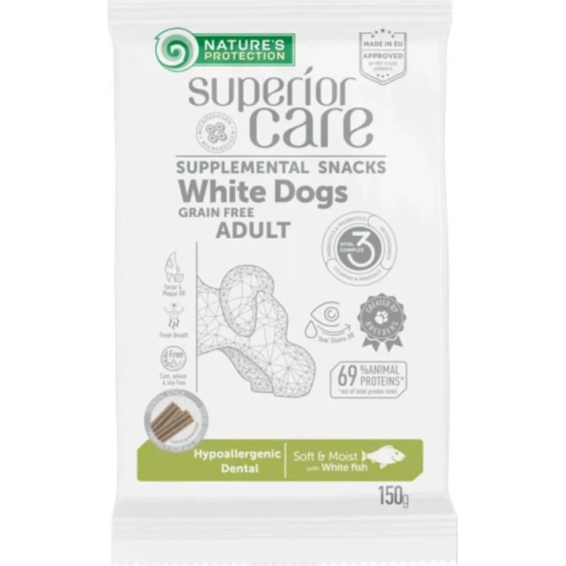 Natures Protection Superior Care White Fur Leckerlis mit Weißfisch